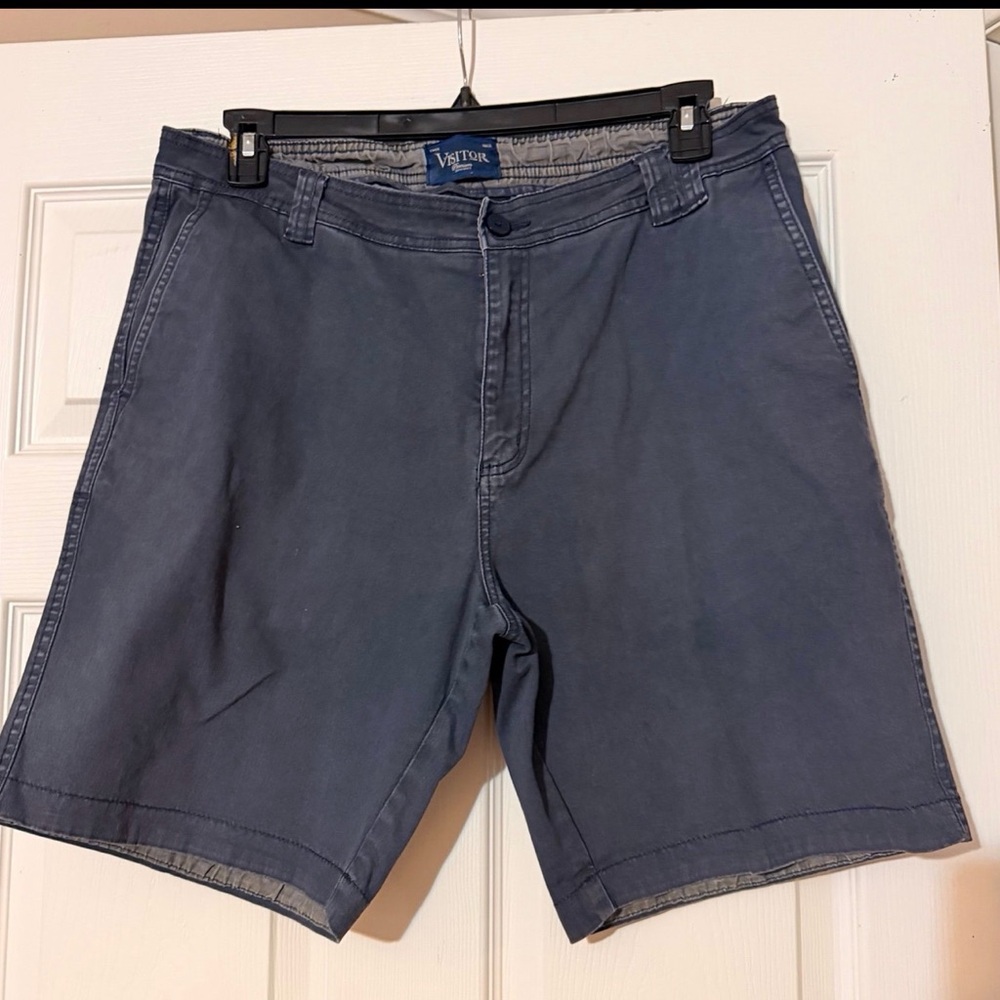 Vintage Men’s Visitor Premium Khaki Shorts Blue/Gray 36